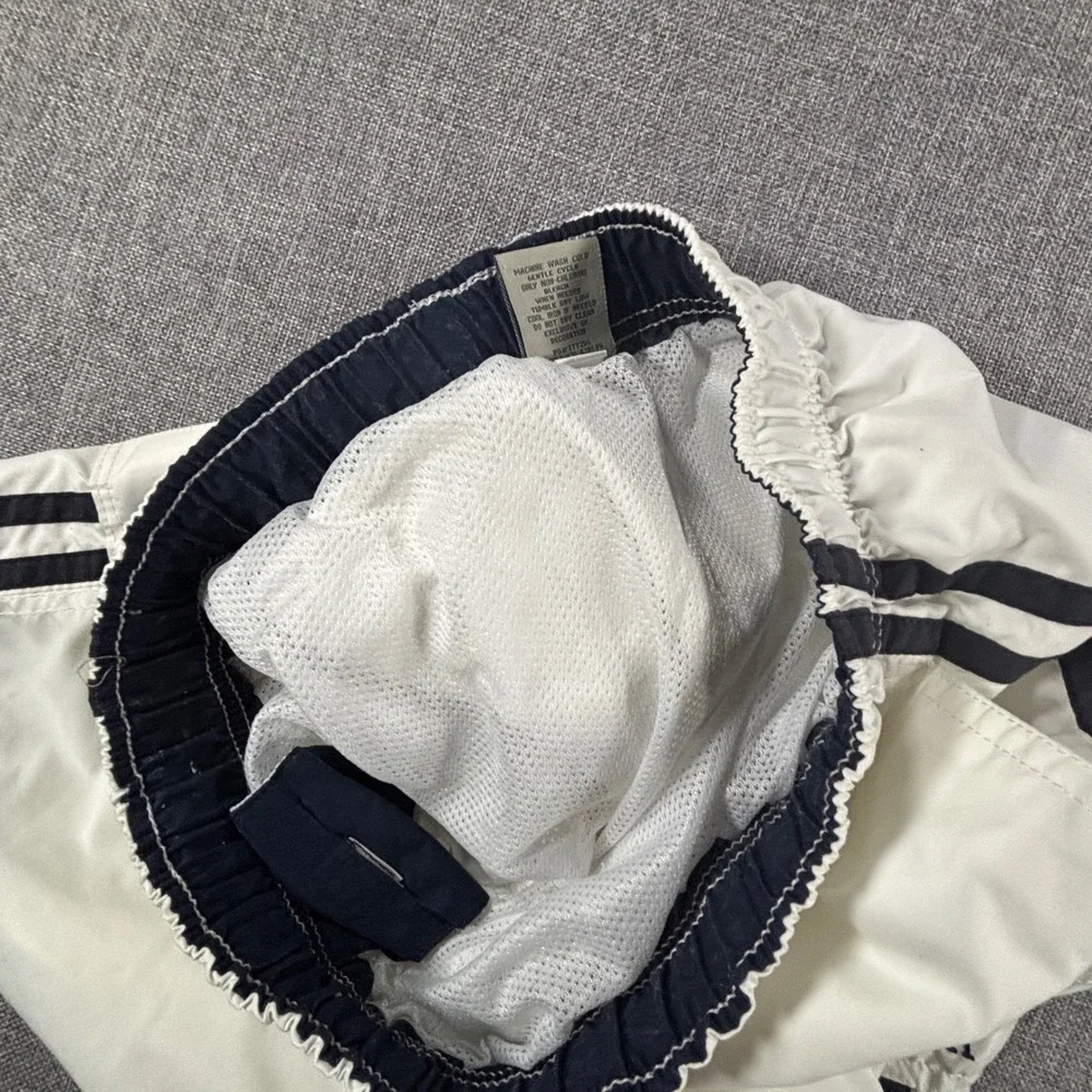 U.S. Polo Assn. Mens Cargo Swim Trunks Small White Navy Y2K Preppy Board Shorts